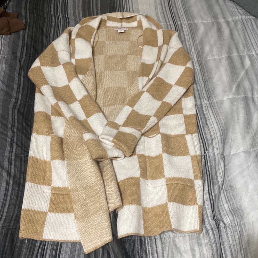Checked cardigan size medium